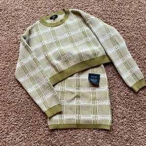 NWT Lulus sweater and mini skirt set
